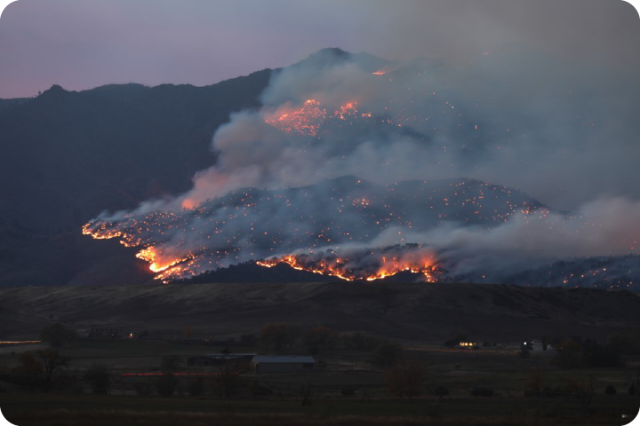 Hill burning during Calwood fire