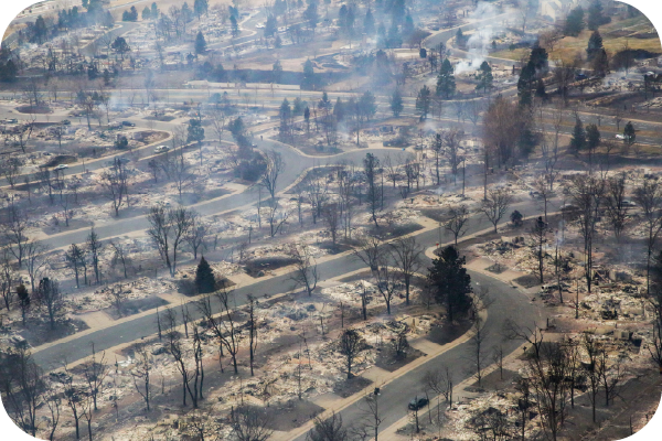 Neighborhood affected by Marshall Fire